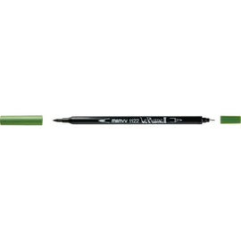 Marvy - Le Plume II - Duel Tip Marker - Olive Green