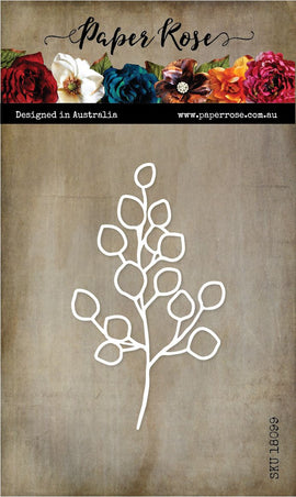 Paper Rose - Baby Blue Outline Medium Eucalyptus Branch Metal Die