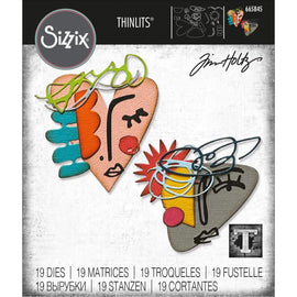 Sizzix - Tim Holtz Thinlits - Abstract Faces (665845)