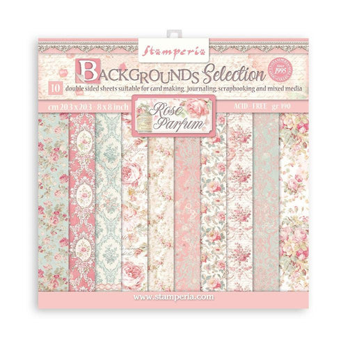 Stamperia - Rose Parfum - 8x8 Paper Pack "Backgrounds"