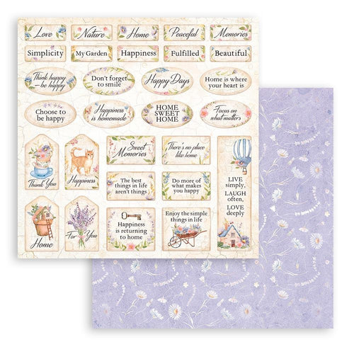 Stamperia - Create Happiness Welcome Home - 12x12 Paper "Home Labels"