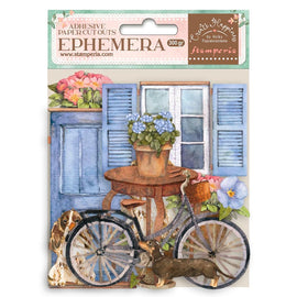 Stamperia - Create Happiness Welcome Home - Ephemera (Adhesive) - Bicycle and Flowers