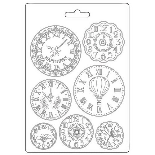 Stamperia - Create Happiness Welcome Home - Soft Mini Mould A5 Size - Clocks