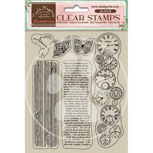 Stamperia - Create Happiness Welcome Home - Acrylic Stamp 14x18cm "Clocks"