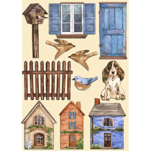 Stamperia - Create Happiness Welcome Home - Coloured Wooden Shapes A5 - Houses