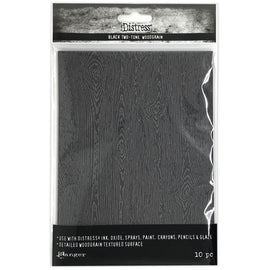 Ranger - Tim Holtz - Distress Woodgrain  Cardstock - Light Black 5" X 7" (10pc)