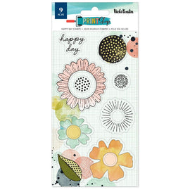 Vicki Boutin - Print Shop - Clear Stamps "Happy Day" (9pc)