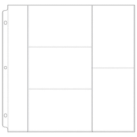 We R Memory Keepers - 12x12 3-Ring Page Protectors - (3) 6"x4" (2) 4"x6" (1) 12"x2" Photo Sleeves (10 pk)