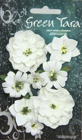 Green Tara Flowers - Fantasy Blooms - White