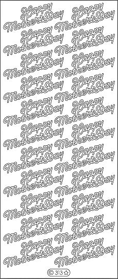 PeelCraft Stickers - Happy Mothers Day - Silver (PC313S)