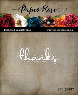 Paper Rose - Fine Script Layered Die - Thanks