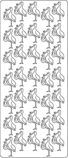 PeelCraft Stickers - Storks- Silver (PC1869S)