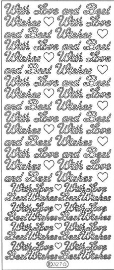 PeelCraft Stickers - With Love/Best Wishes - Black (PC327BK)