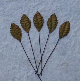 Mulberry Paper Rose Leaves - Brown 25mm (25pk)