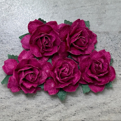 Cottage Roses - Magenta 25mm (5pk)
