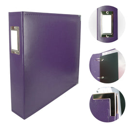 Couture Creations - Classic Leather D-Ring 12x12 Album - Grape Soda Purple