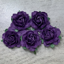 Cottage Roses - Purple 25mm (5pk)