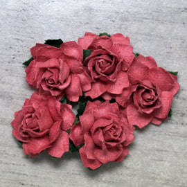 Cottage Roses - Rusty Red 25mm (5pk)”