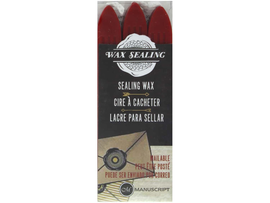 Manuscript Sealing Wax with Wick - Red (3pk)